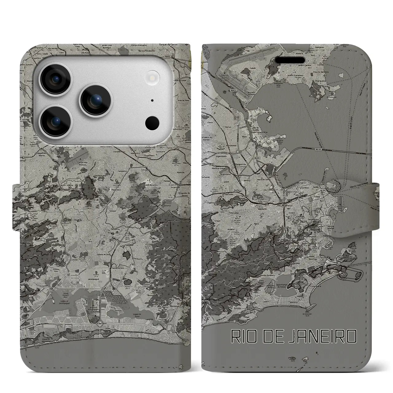 【リオデジャネイロ（ブラジル）】地図柄iPhoneケース（手帳タイプ）