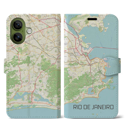 【リオデジャネイロ（ブラジル）】地図柄iPhoneケース（手帳タイプ）