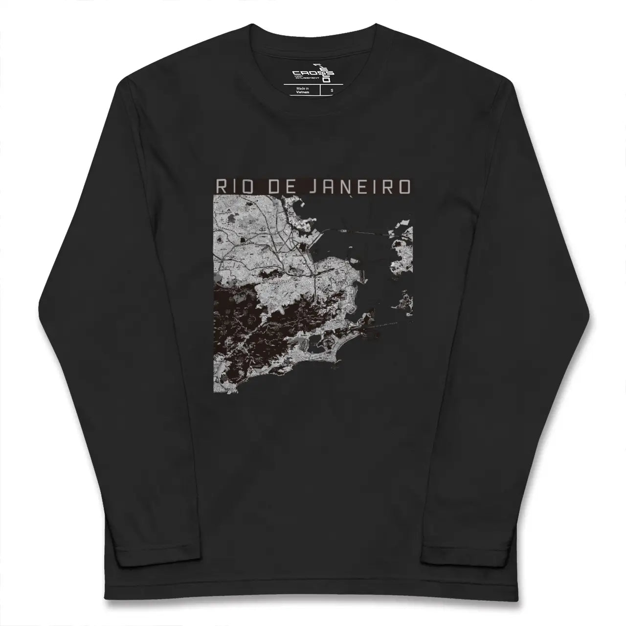【リオデジャネイロ（ブラジル）】地図柄ロングスリーブTシャツ