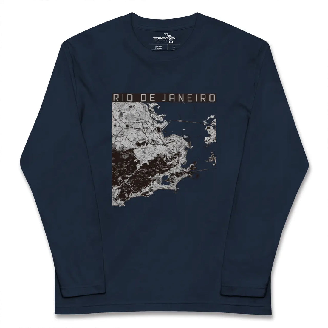 【リオデジャネイロ（ブラジル）】地図柄ロングスリーブTシャツ