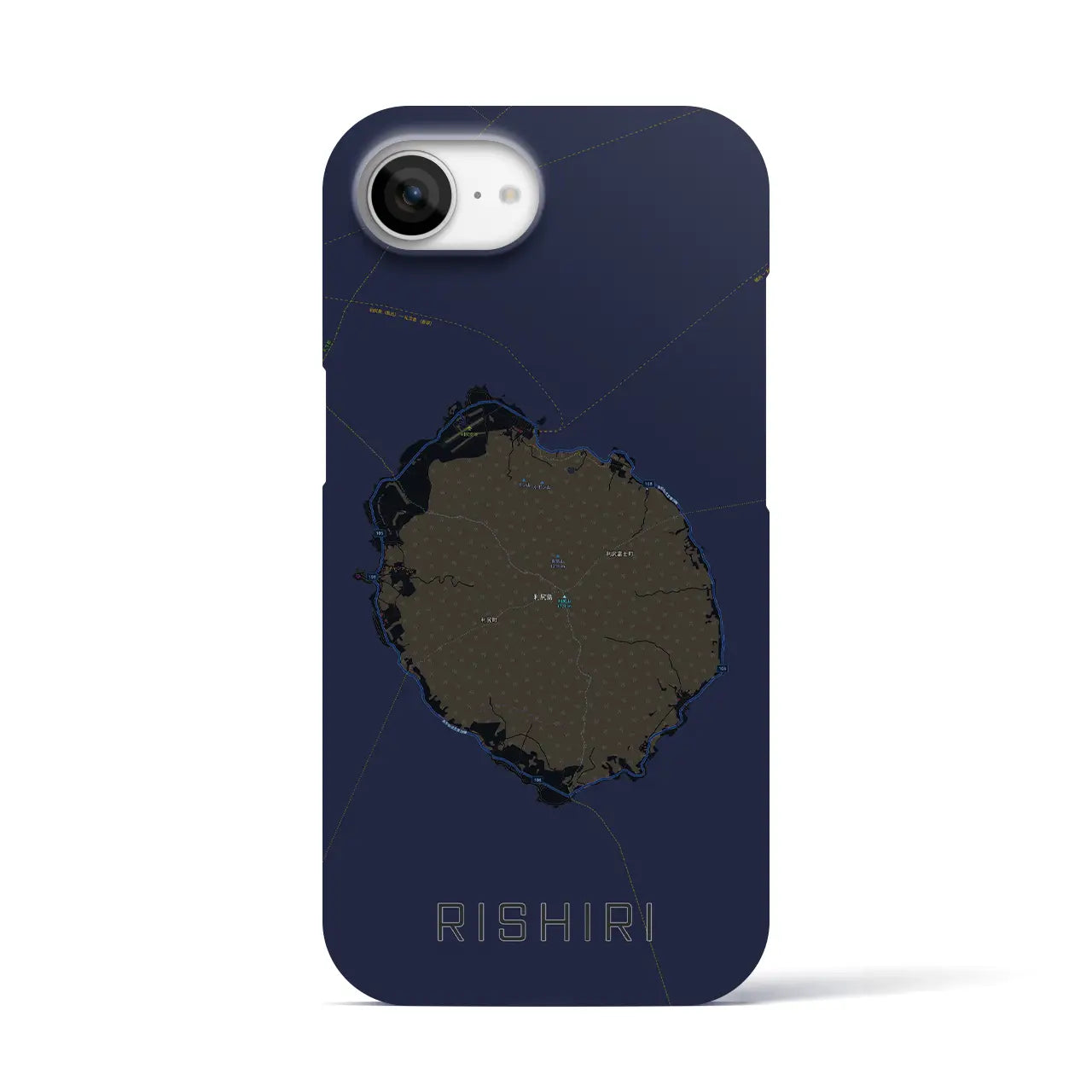 【利尻（北海道）】地図柄iPhoneケース（バックカバータイプ）