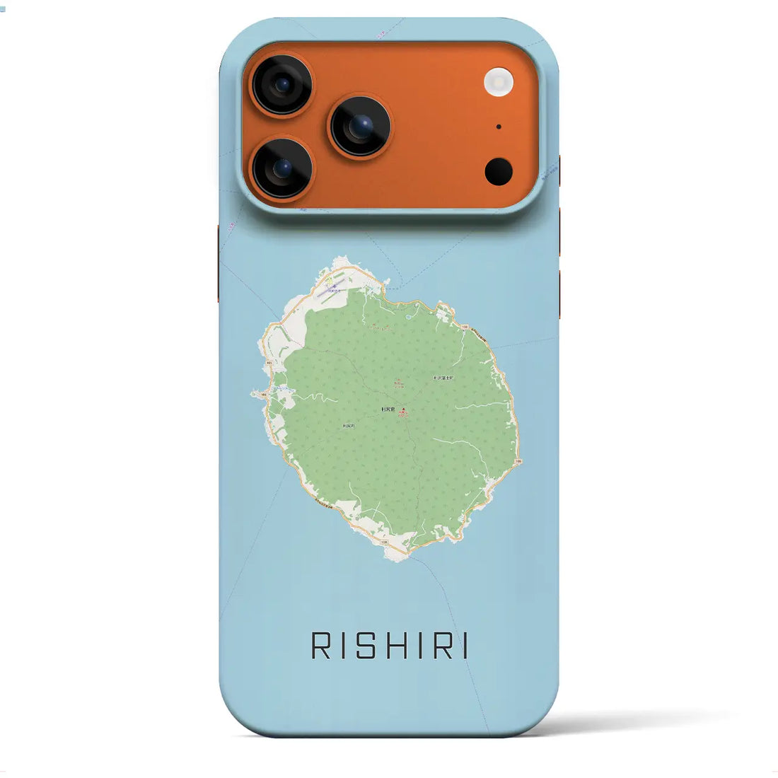 【利尻（北海道）】地図柄iPhoneケース（バックカバータイプ）ブラック・iPhone 17 Pro Max 用