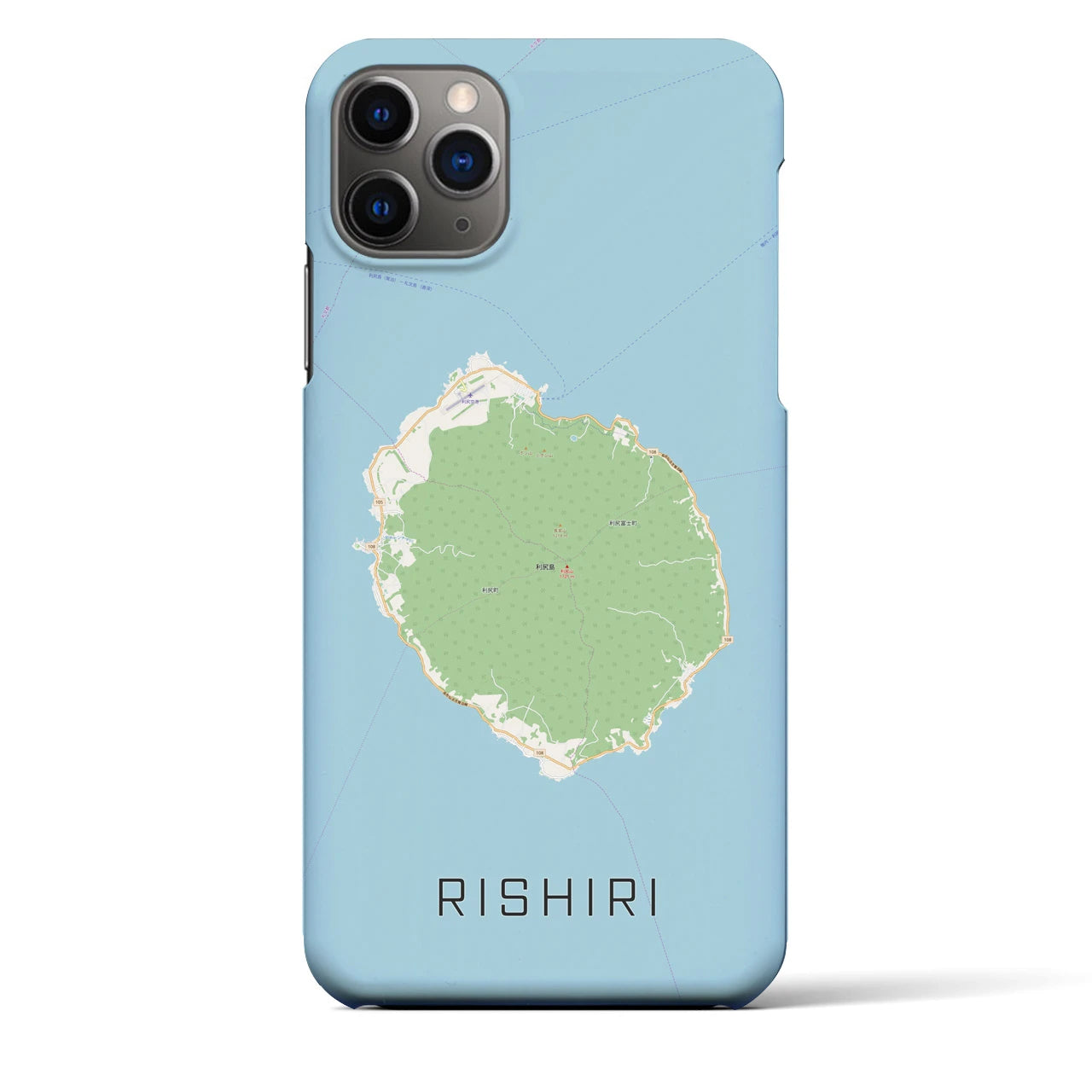 【利尻（北海道）】地図柄iPhoneケース（バックカバータイプ）