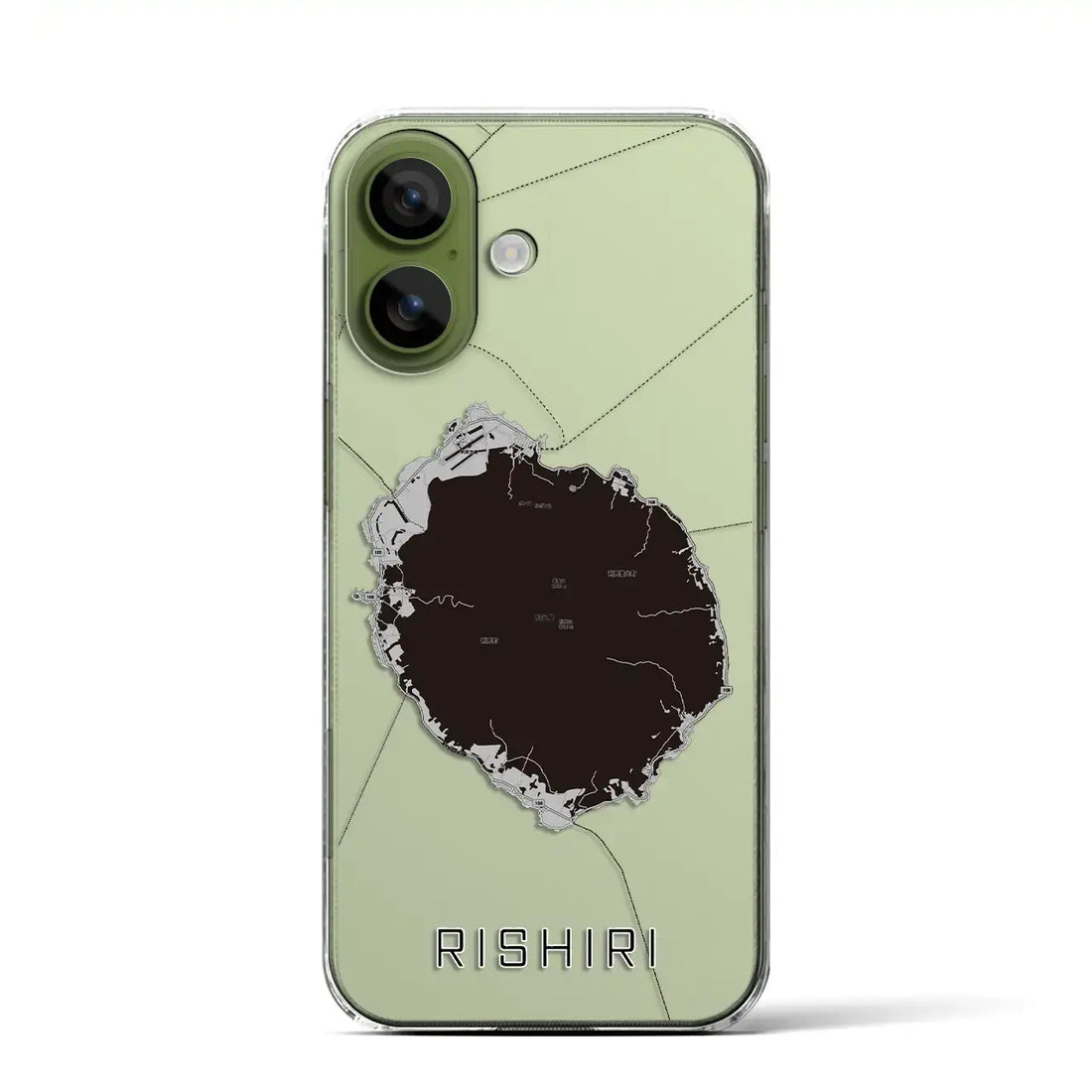 【利尻（北海道）】地図柄iPhoneケース（クリアタイプ）モノトーン・iPhone 17 Pro Max 用