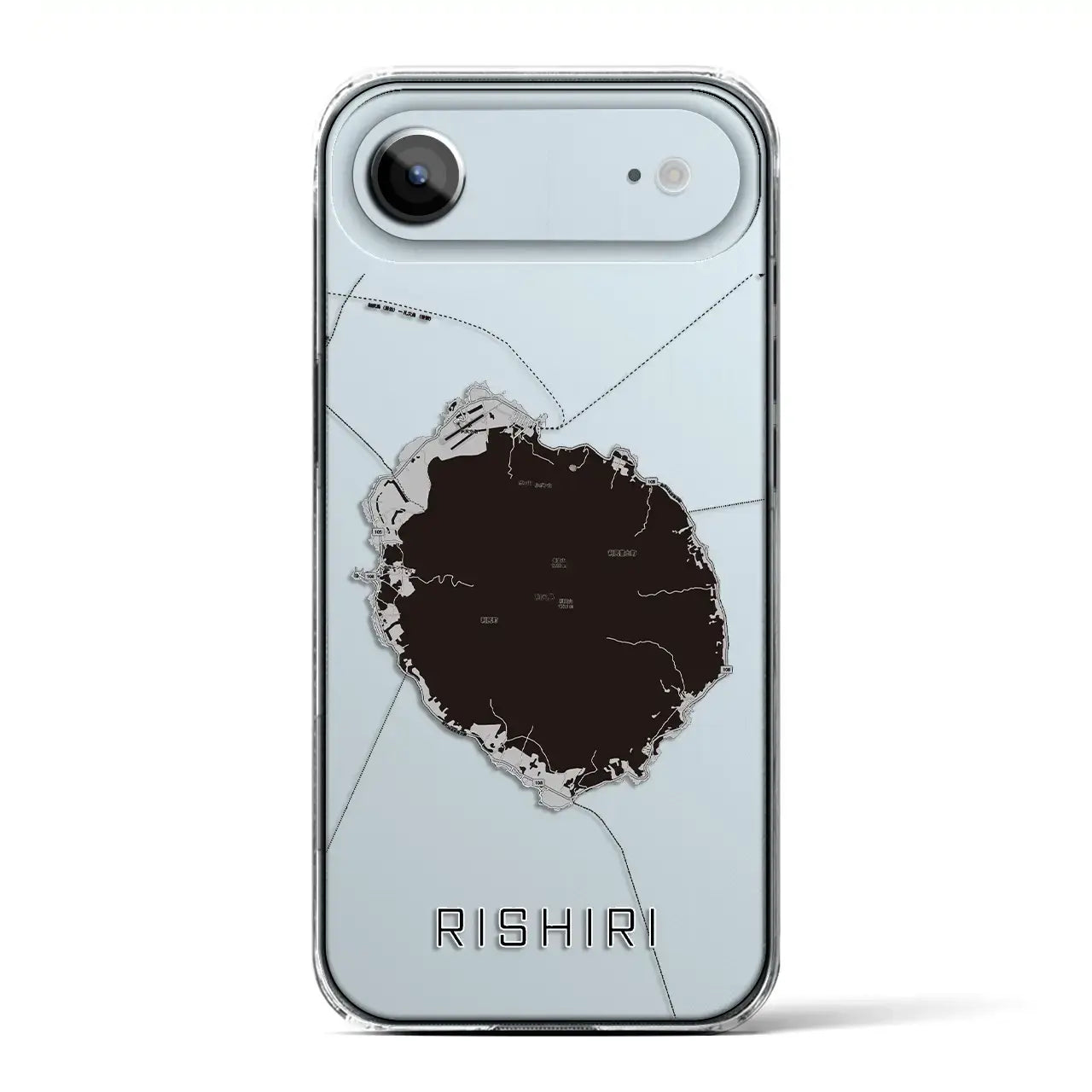 【利尻（北海道）】地図柄iPhoneケース（クリアタイプ）