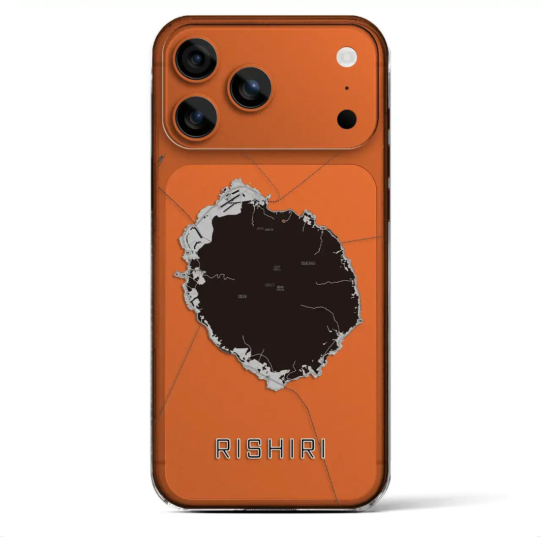 【利尻（北海道）】地図柄iPhoneケース（クリアタイプ）モノトーン・iPhone 17 Pro Max 用