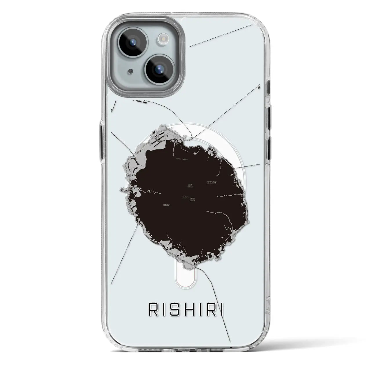 【利尻（北海道）】地図柄iPhoneケース（MagSafeタイプ）