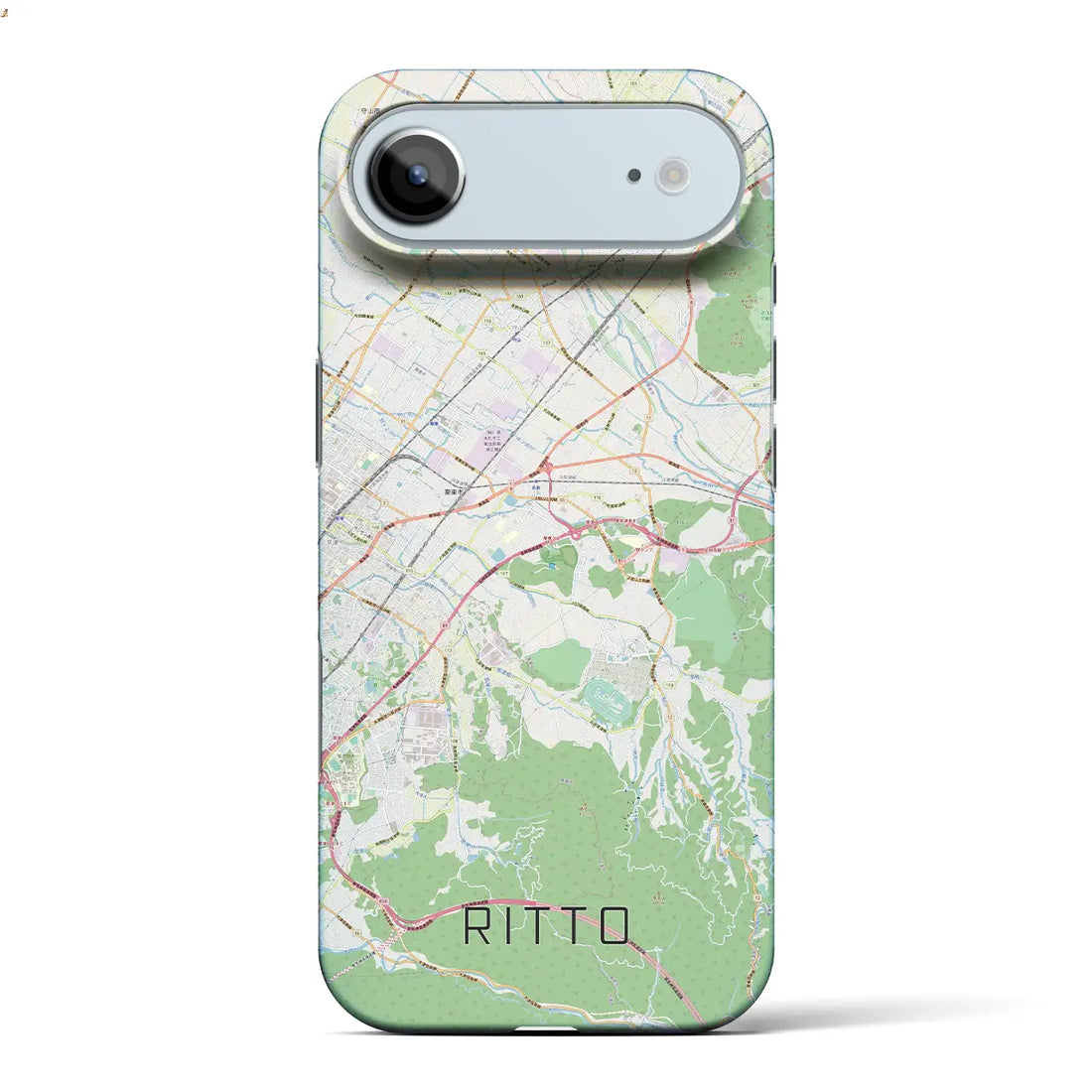 【栗東（滋賀県）】地図柄iPhoneケース（バックカバータイプ）ナチュラル・iPhone 17 Pro Max 用