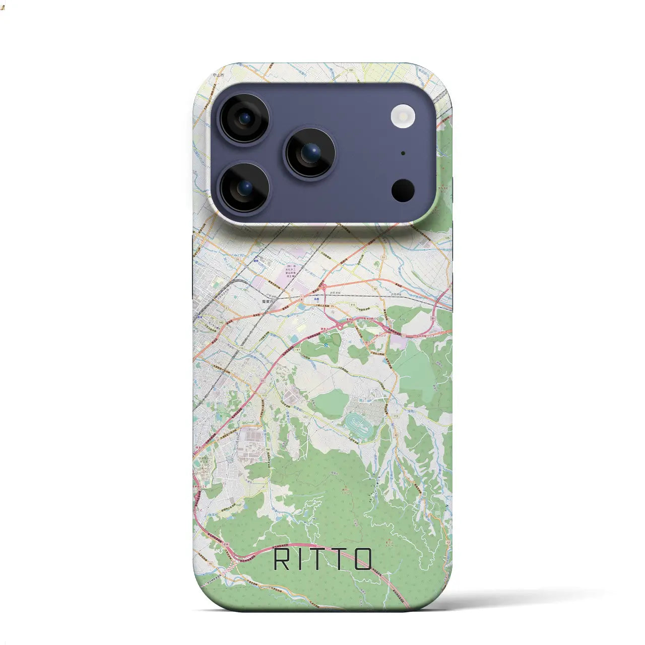 【栗東（滋賀県）】地図柄iPhoneケース（バックカバータイプ）