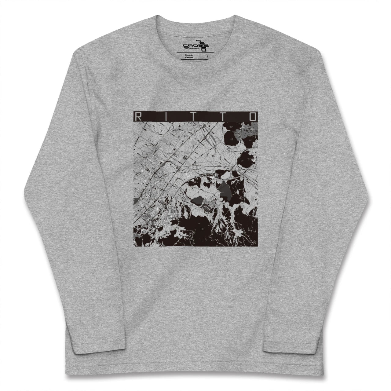 【栗東（滋賀県）】地図柄ロングスリーブTシャツ