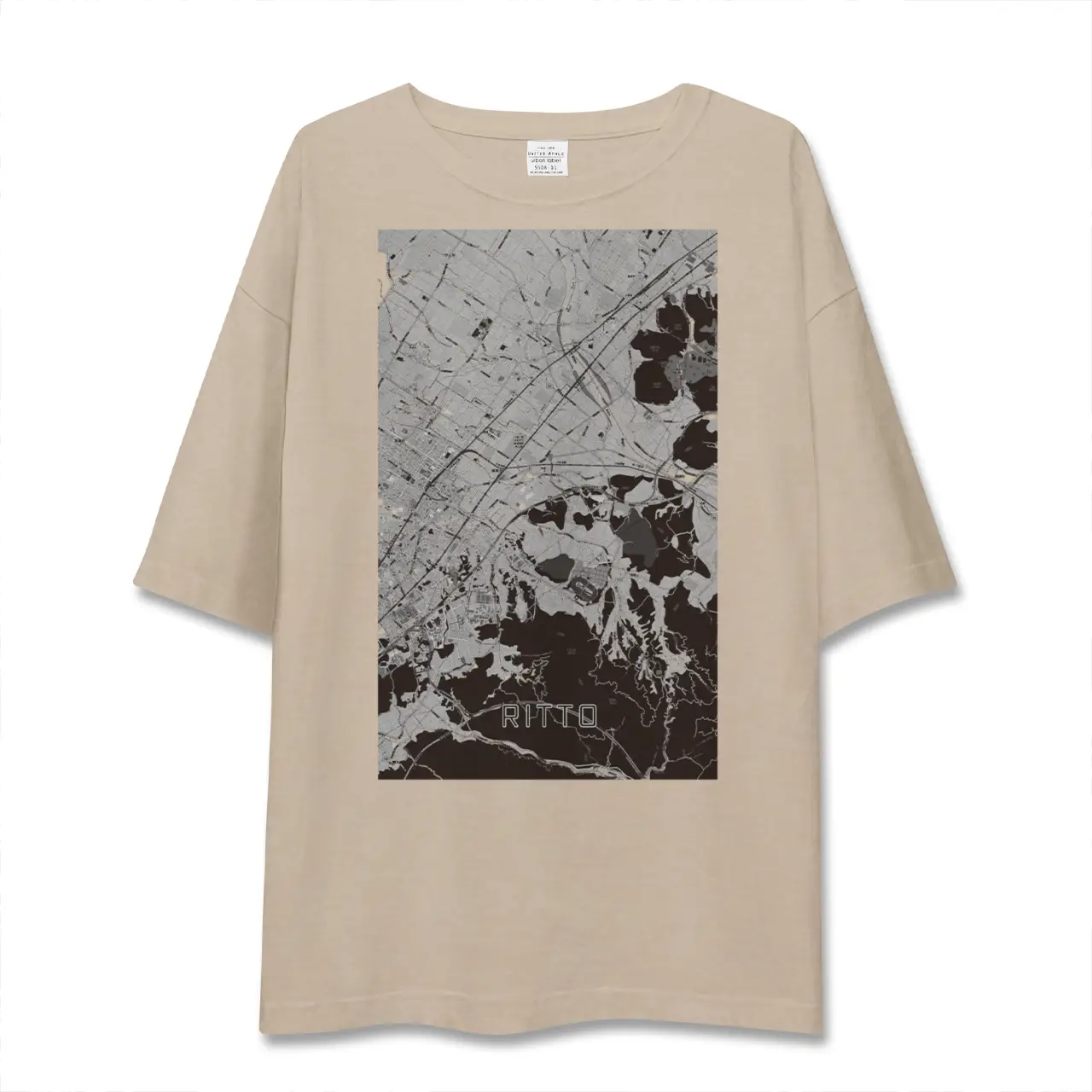 【栗東（滋賀県）】地図柄ビッグシルエットTシャツ