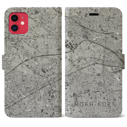 【芦花公園（東京都）】地図柄iPhoneケース（手帳タイプ）モノトーン・iPhone 11 用