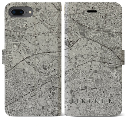 【芦花公園（東京都）】地図柄iPhoneケース（手帳タイプ）モノトーン・iPhone 8Plus /7Plus / 6sPlus / 6Plus 用