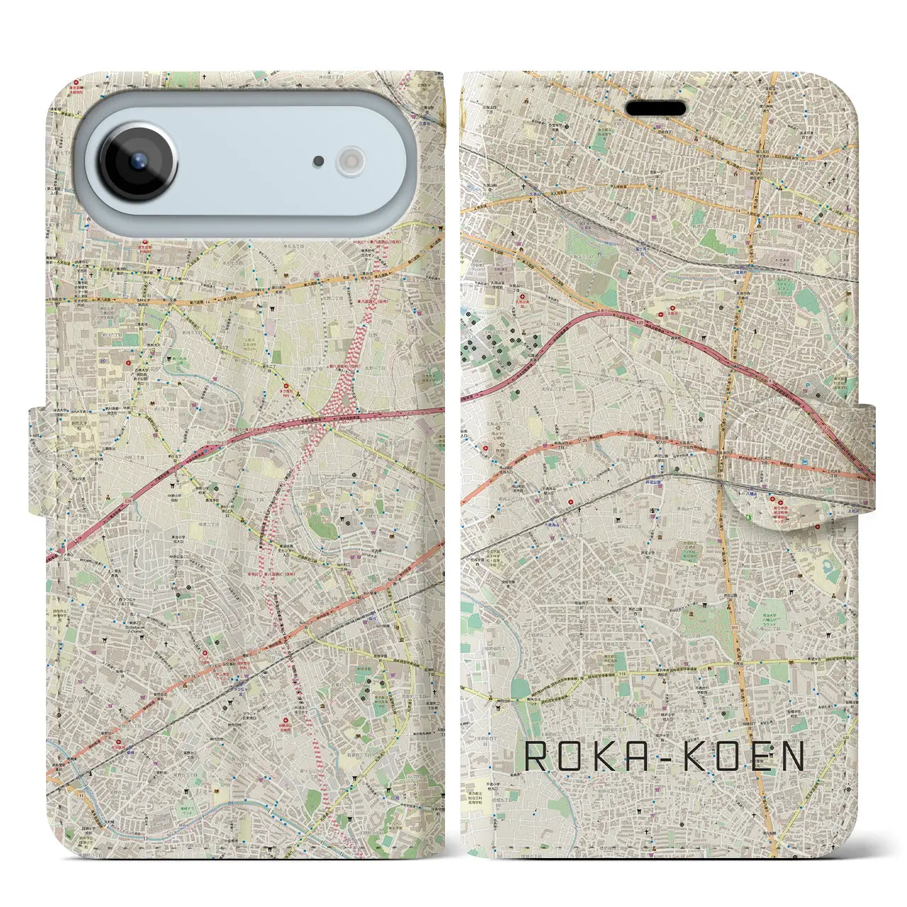 【芦花公園（東京都）】地図柄iPhoneケース（手帳タイプ）