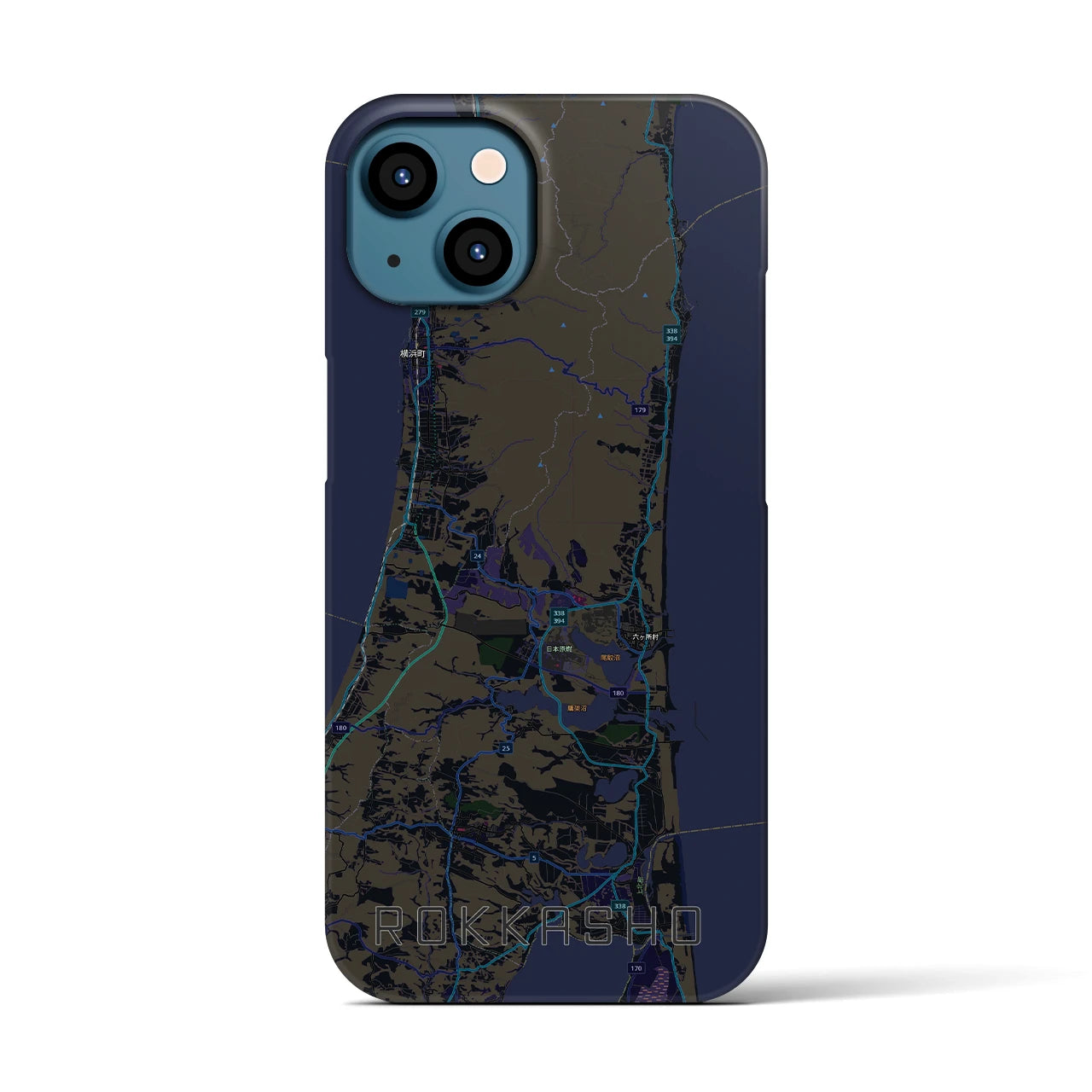 【六ヶ所（青森県）】地図柄iPhoneケース（バックカバータイプ）