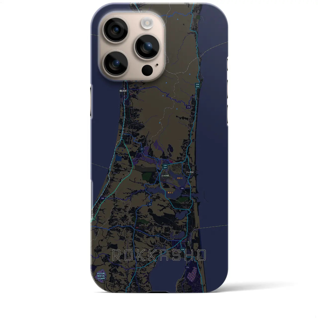 【六ヶ所（青森県）】地図柄iPhoneケース（バックカバータイプ）