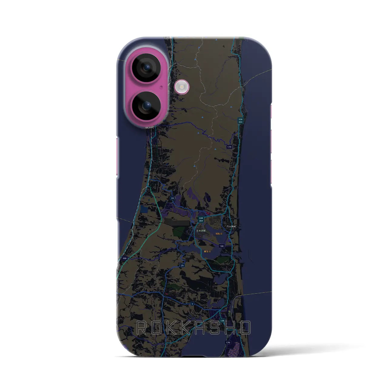 【六ヶ所（青森県）】地図柄iPhoneケース（バックカバータイプ）