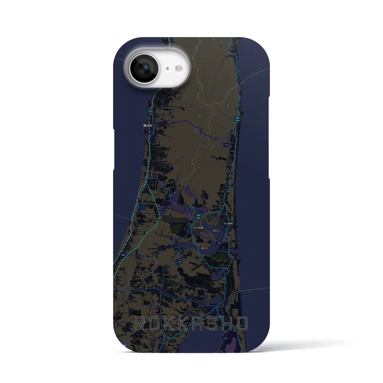 【六ヶ所（青森県）】地図柄iPhoneケース（バックカバータイプ）