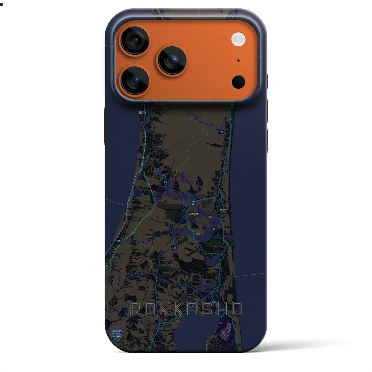 【六ヶ所（青森県）】地図柄iPhoneケース（バックカバータイプ）