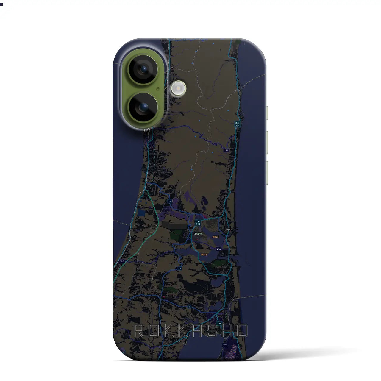 【六ヶ所（青森県）】地図柄iPhoneケース（バックカバータイプ）