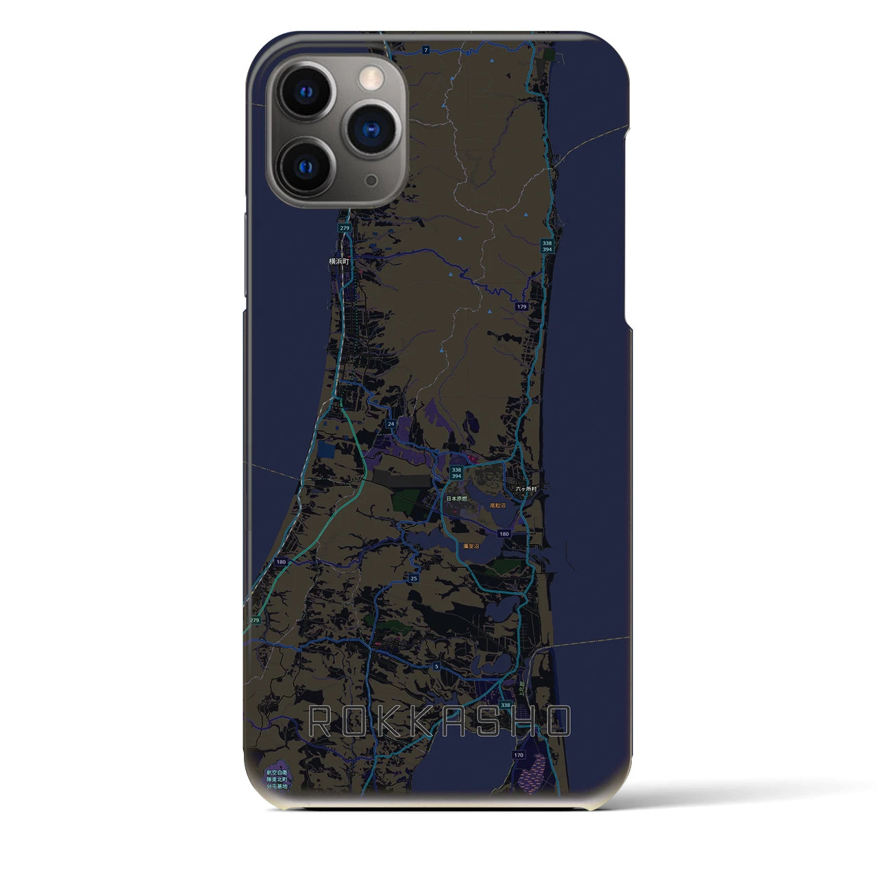 【六ヶ所（青森県）】地図柄iPhoneケース（バックカバータイプ）