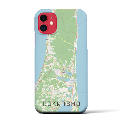 【六ヶ所（青森県）】地図柄iPhoneケース（バックカバータイプ）