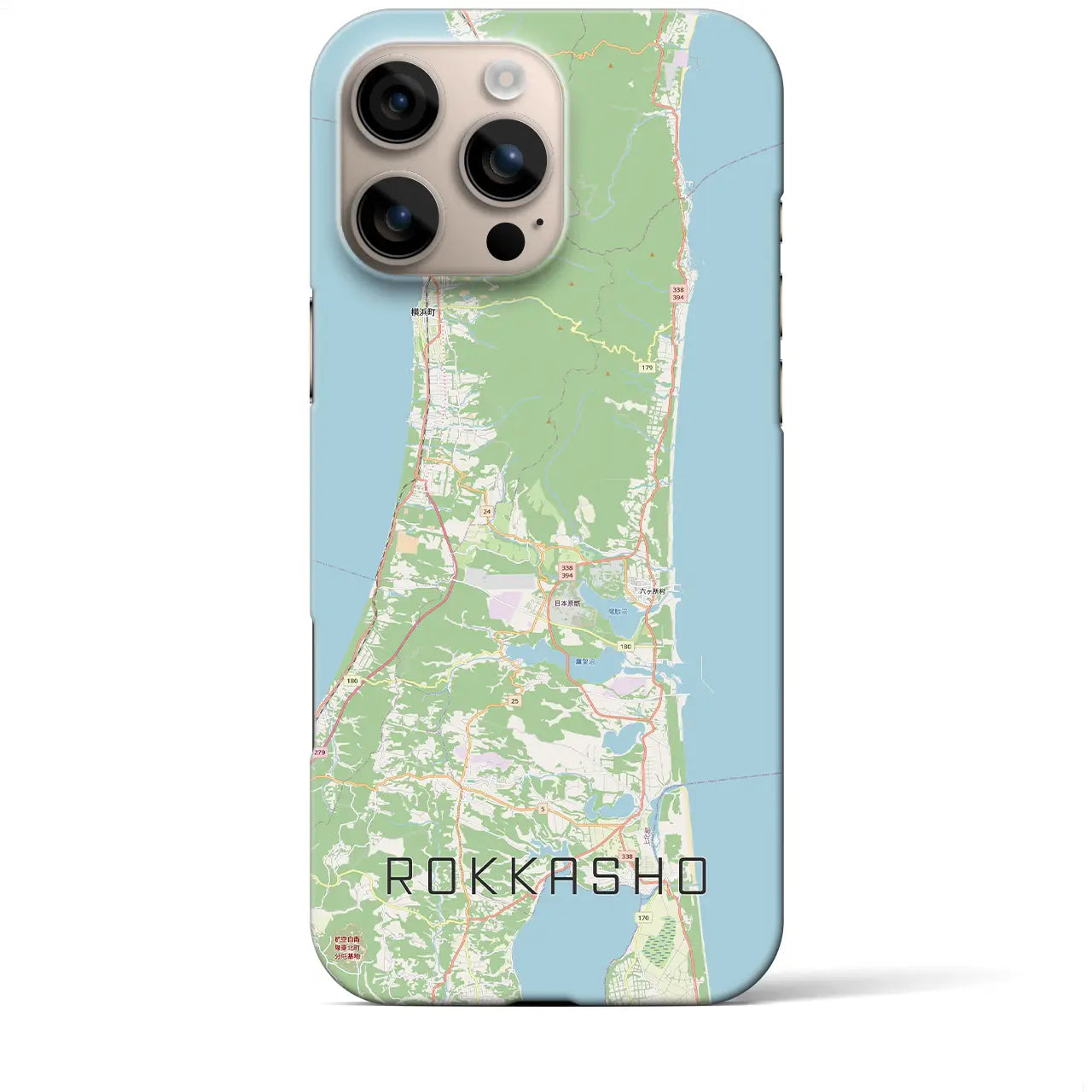 【六ヶ所（青森県）】地図柄iPhoneケース（バックカバータイプ）