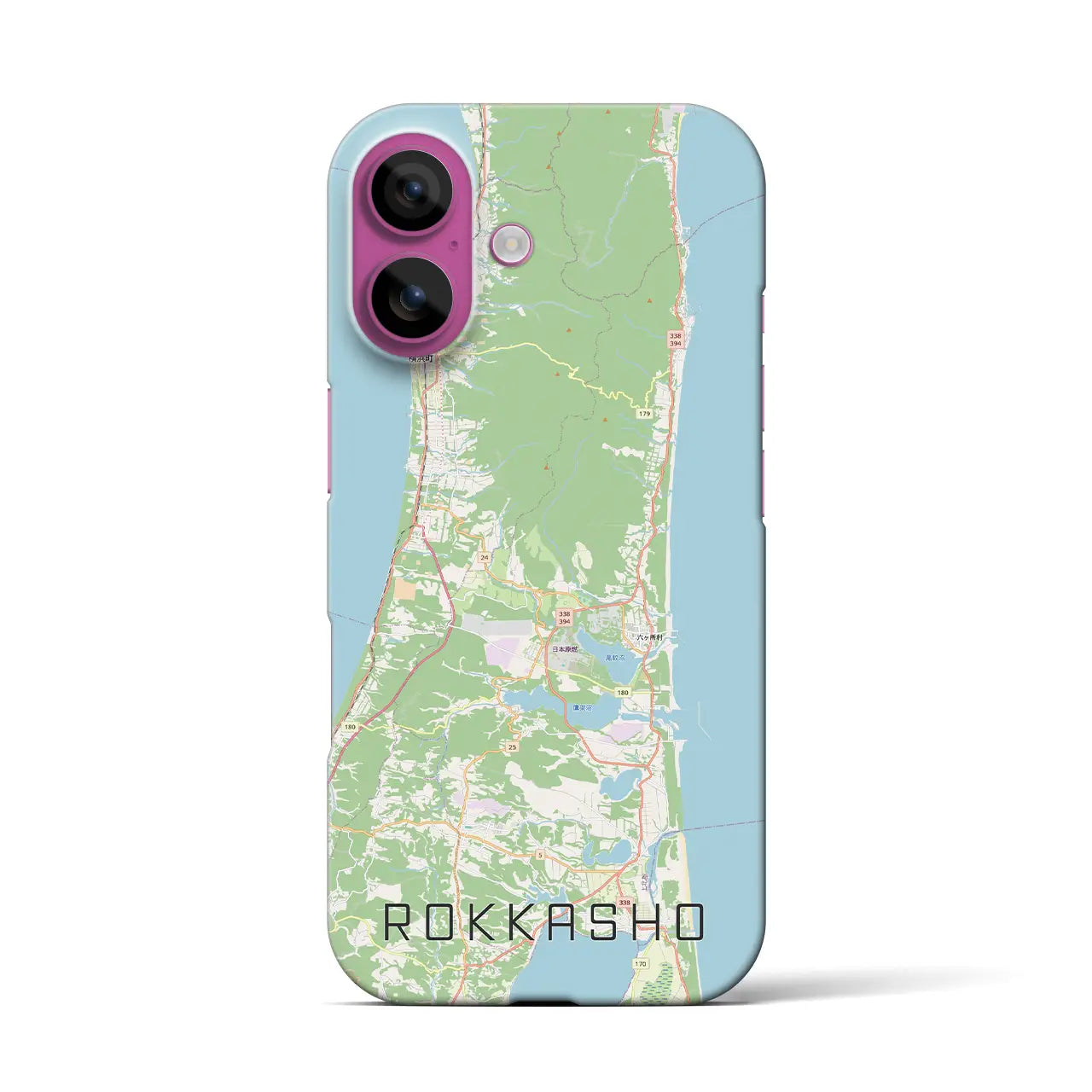 【六ヶ所（青森県）】地図柄iPhoneケース（バックカバータイプ）