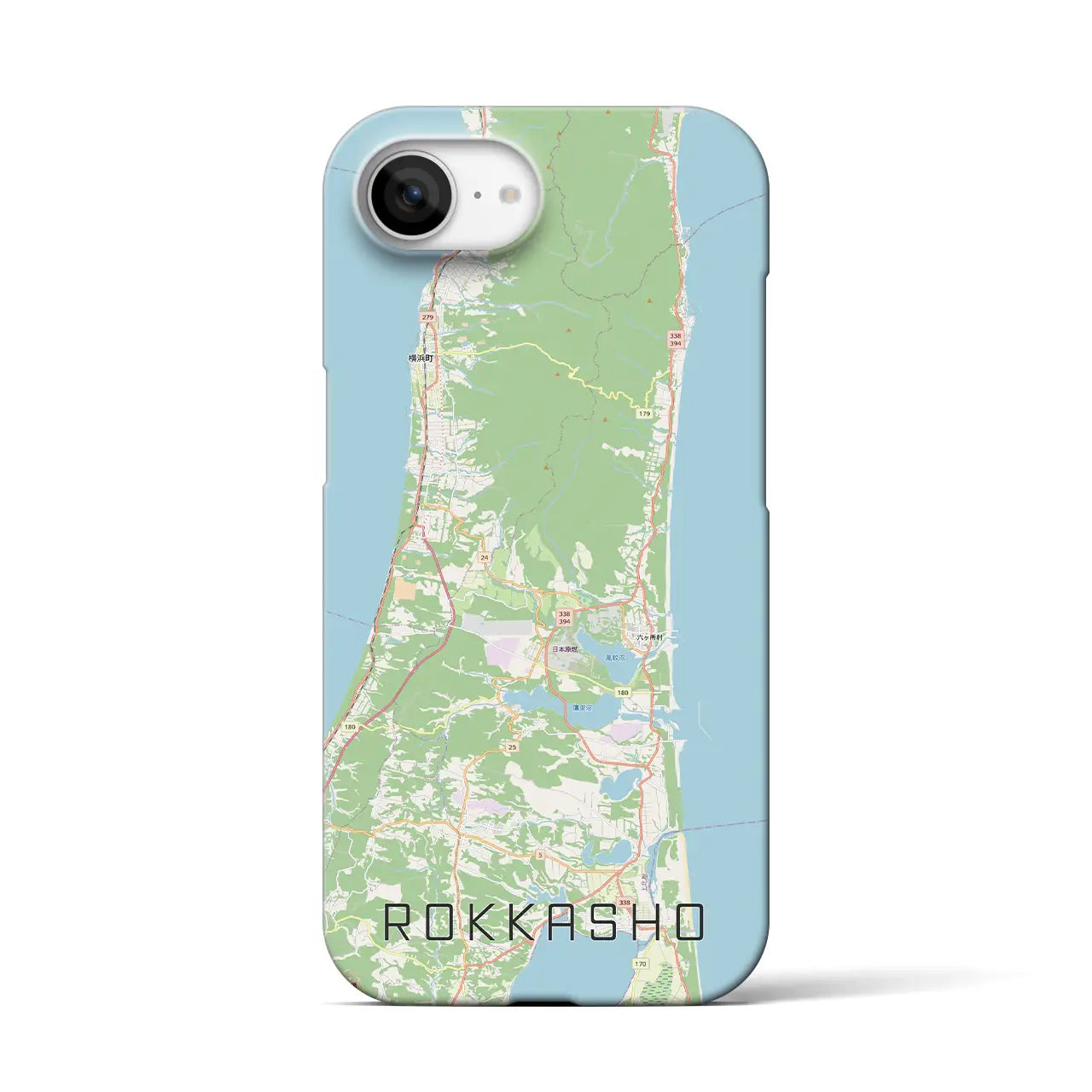 【六ヶ所（青森県）】地図柄iPhoneケース（バックカバータイプ）