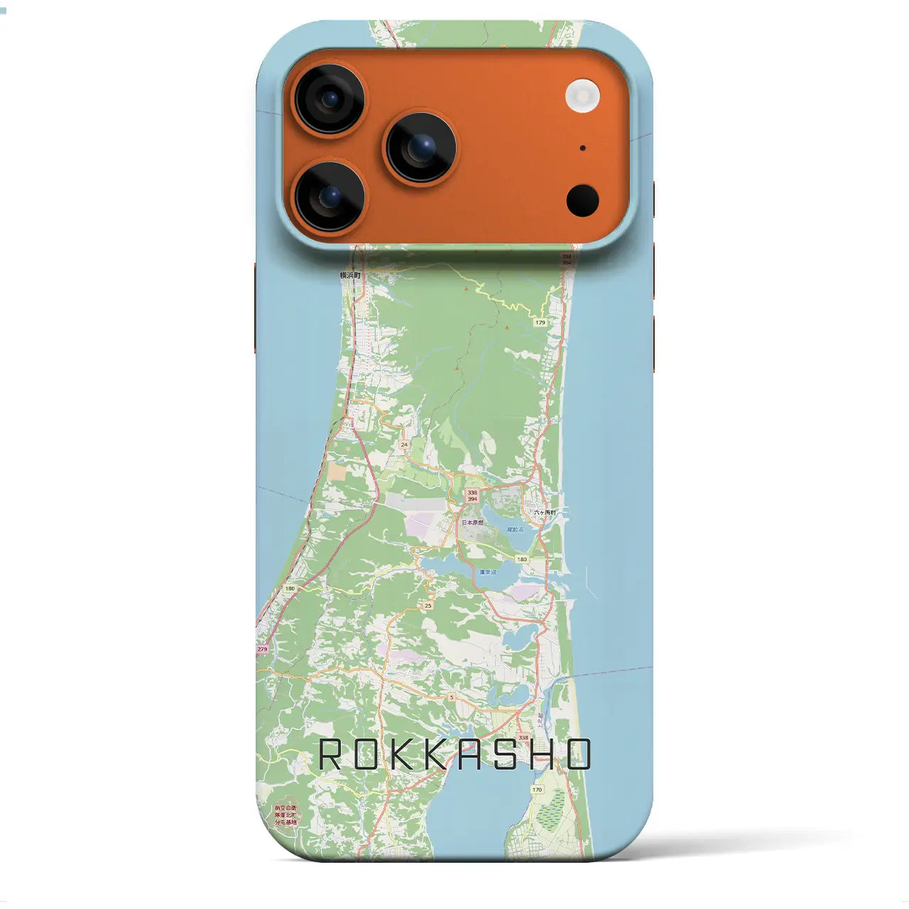【六ヶ所（青森県）】地図柄iPhoneケース（バックカバータイプ）