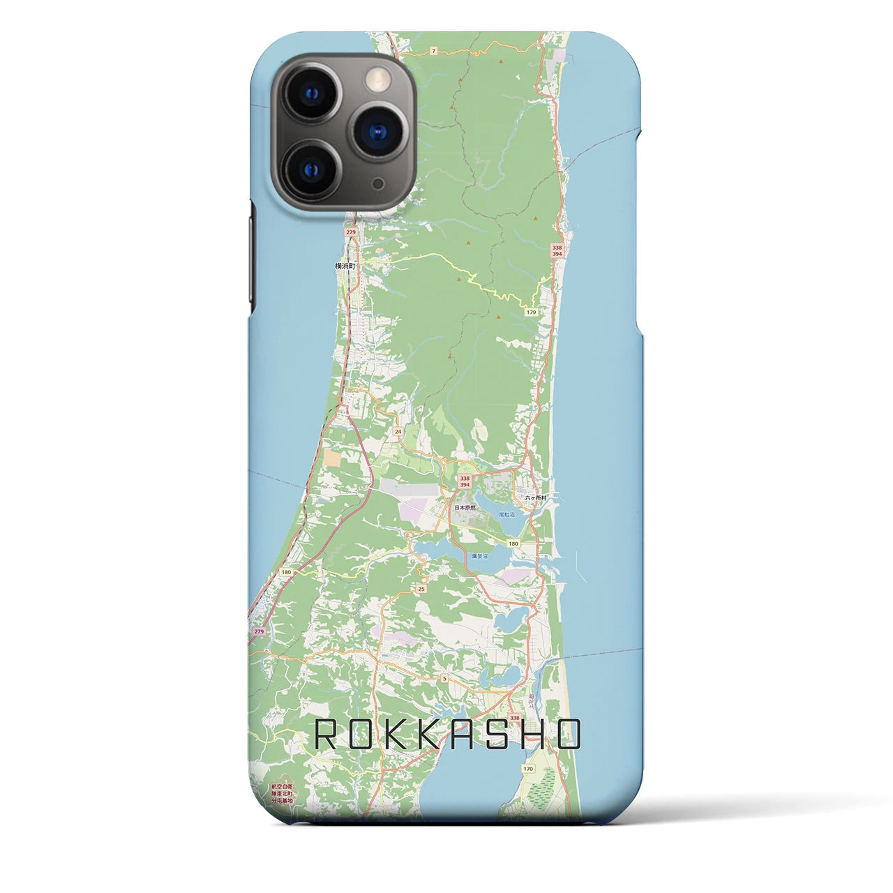 【六ヶ所（青森県）】地図柄iPhoneケース（バックカバータイプ）