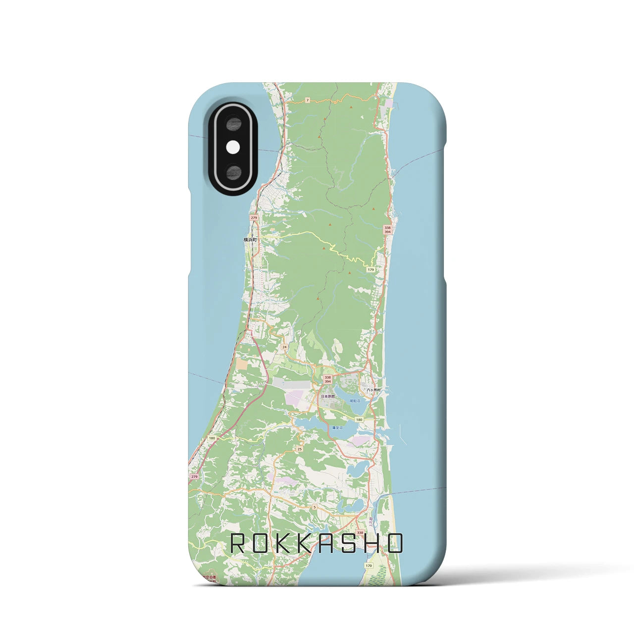 【六ヶ所（青森県）】地図柄iPhoneケース（バックカバータイプ）