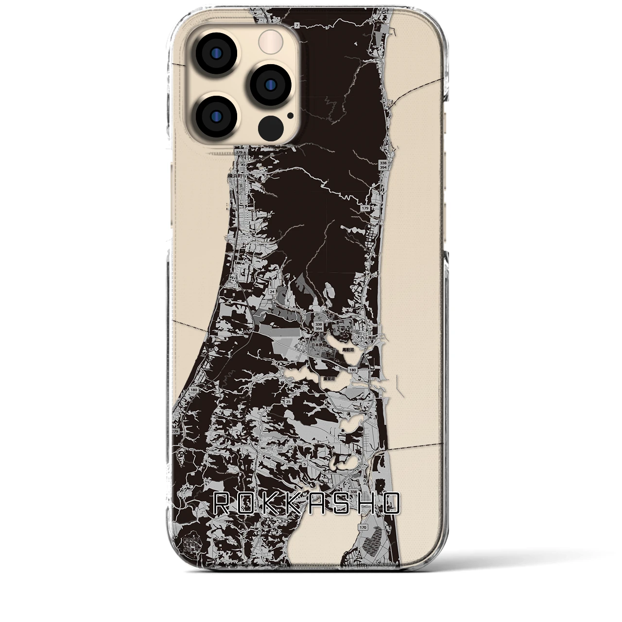 【六ヶ所（青森県）】地図柄iPhoneケース（クリアタイプ）