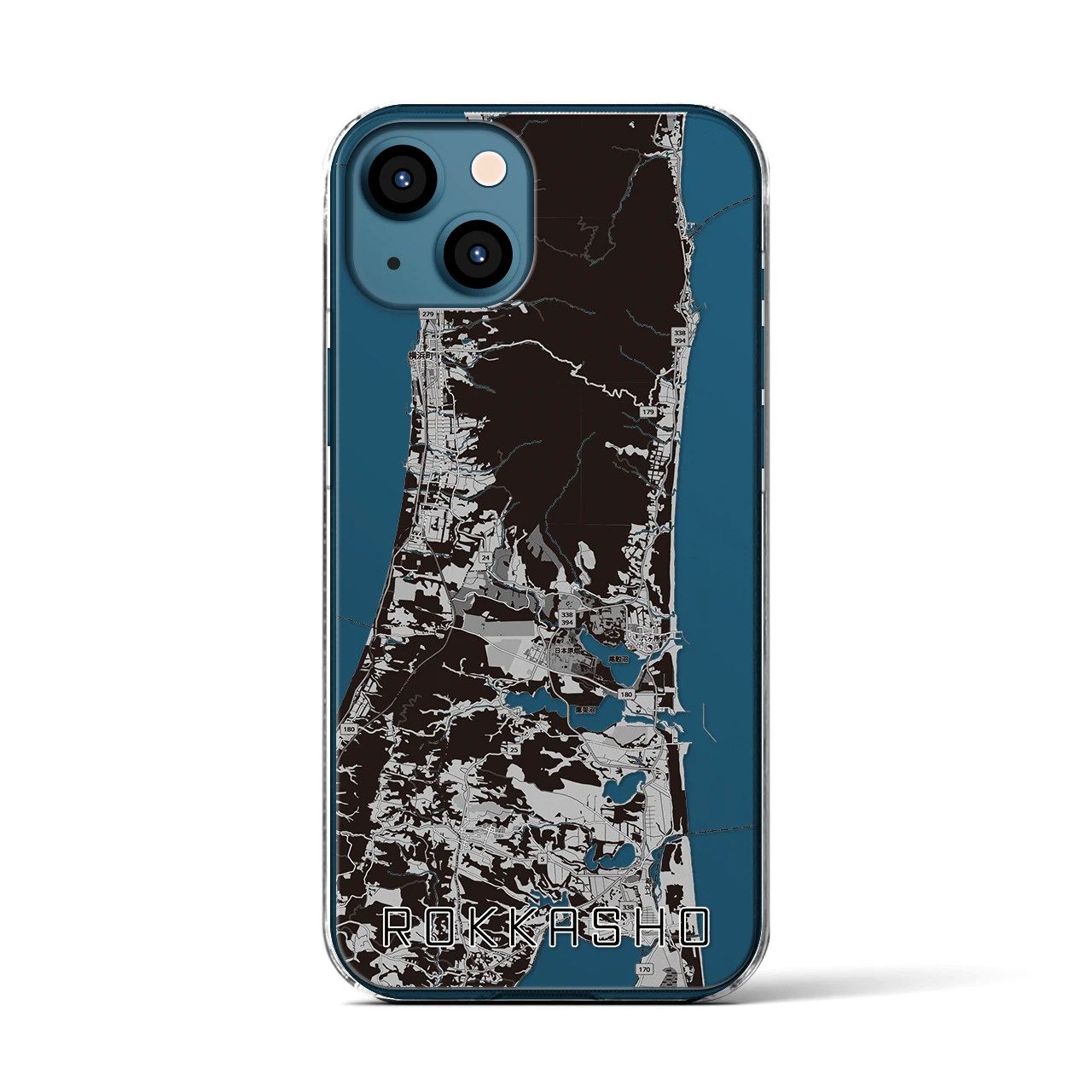 【六ヶ所（青森県）】地図柄iPhoneケース（クリアタイプ）