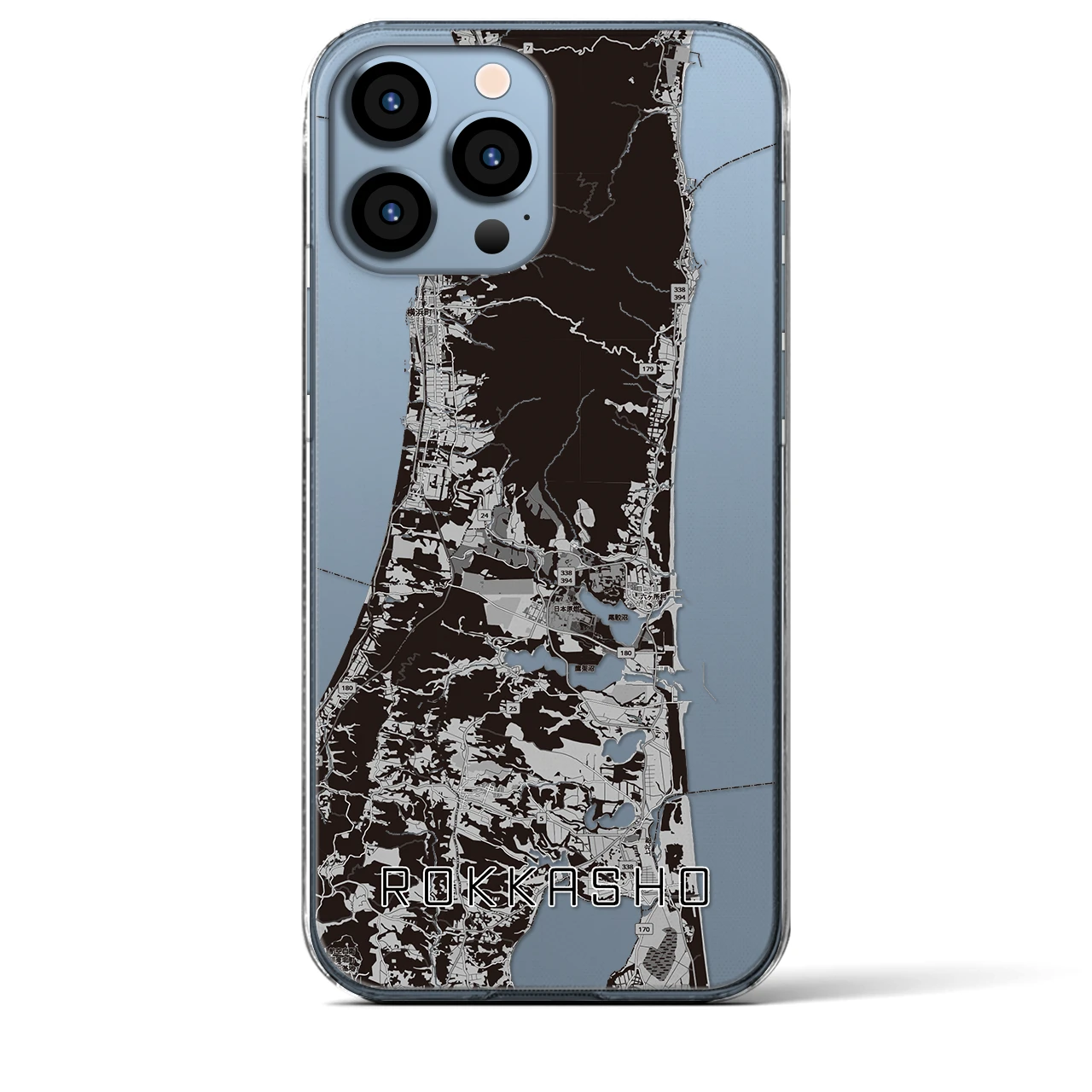【六ヶ所（青森県）】地図柄iPhoneケース（クリアタイプ）