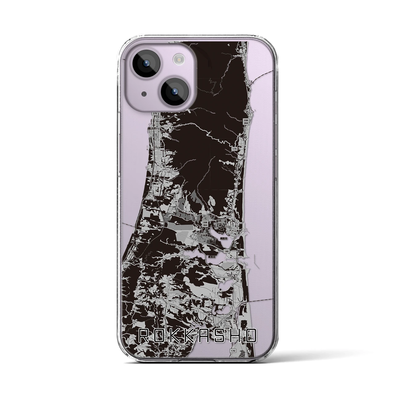 【六ヶ所（青森県）】地図柄iPhoneケース（クリアタイプ）