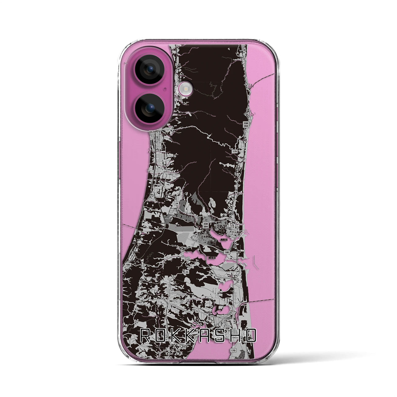 【六ヶ所（青森県）】地図柄iPhoneケース（クリアタイプ）