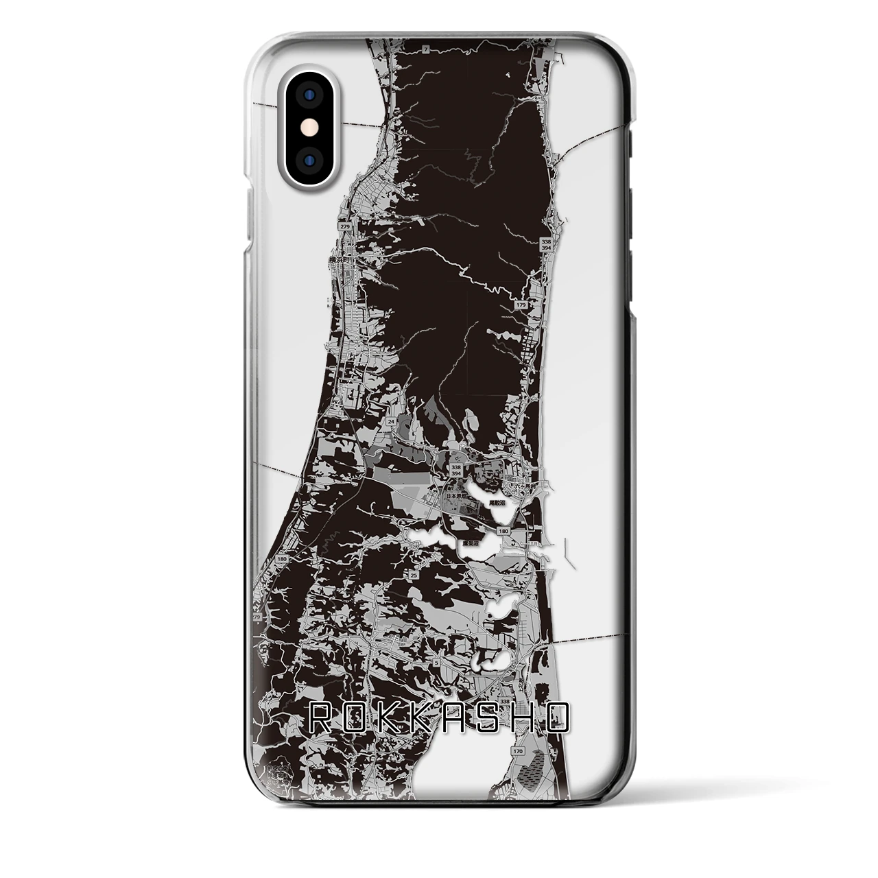 【六ヶ所（青森県）】地図柄iPhoneケース（クリアタイプ）