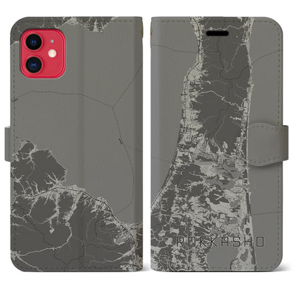 【六ヶ所（青森県）】地図柄iPhoneケース（手帳タイプ）