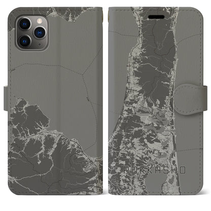 【六ヶ所（青森県）】地図柄iPhoneケース（手帳タイプ）