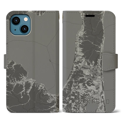 【六ヶ所（青森県）】地図柄iPhoneケース（手帳タイプ）