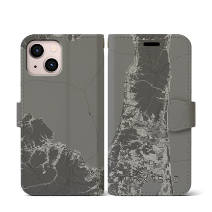 【六ヶ所（青森県）】地図柄iPhoneケース（手帳タイプ）