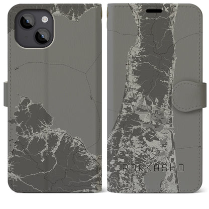 【六ヶ所（青森県）】地図柄iPhoneケース（手帳タイプ）