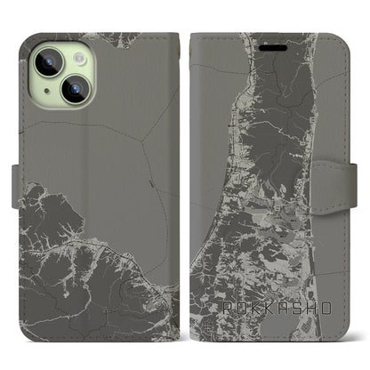 【六ヶ所（青森県）】地図柄iPhoneケース（手帳タイプ）