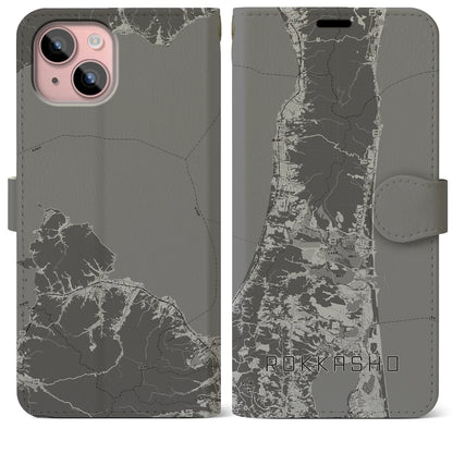 【六ヶ所（青森県）】地図柄iPhoneケース（手帳タイプ）