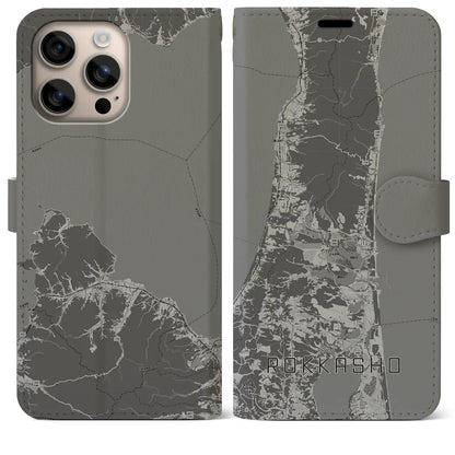 【六ヶ所（青森県）】地図柄iPhoneケース（手帳タイプ）