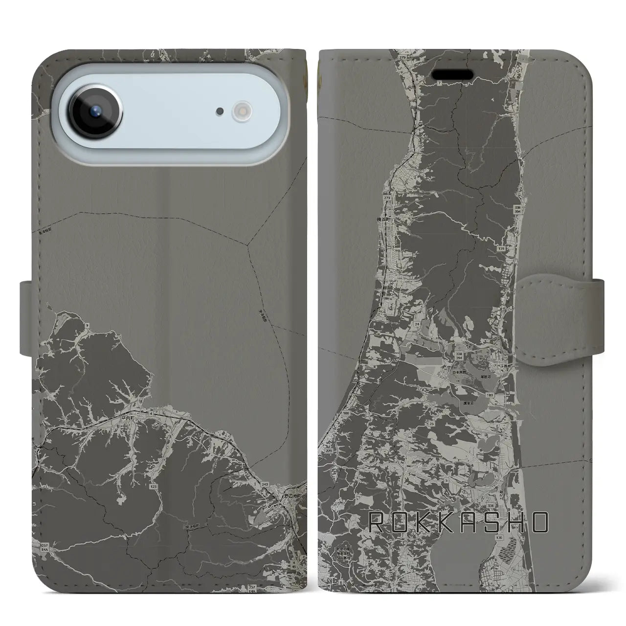 【六ヶ所（青森県）】地図柄iPhoneケース（手帳タイプ）