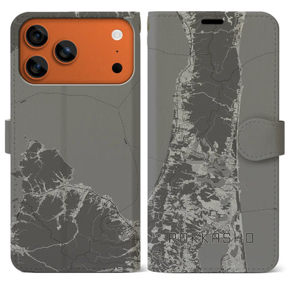 【六ヶ所（青森県）】地図柄iPhoneケース（手帳タイプ）