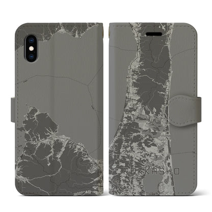 【六ヶ所（青森県）】地図柄iPhoneケース（手帳タイプ）