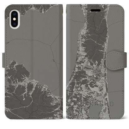 【六ヶ所（青森県）】地図柄iPhoneケース（手帳タイプ）